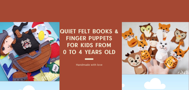 Quiet felt books and finger puppets for kids from 0 to 4 years old 2