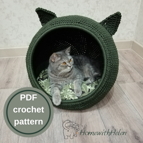 cat bed,crochet cat pattern