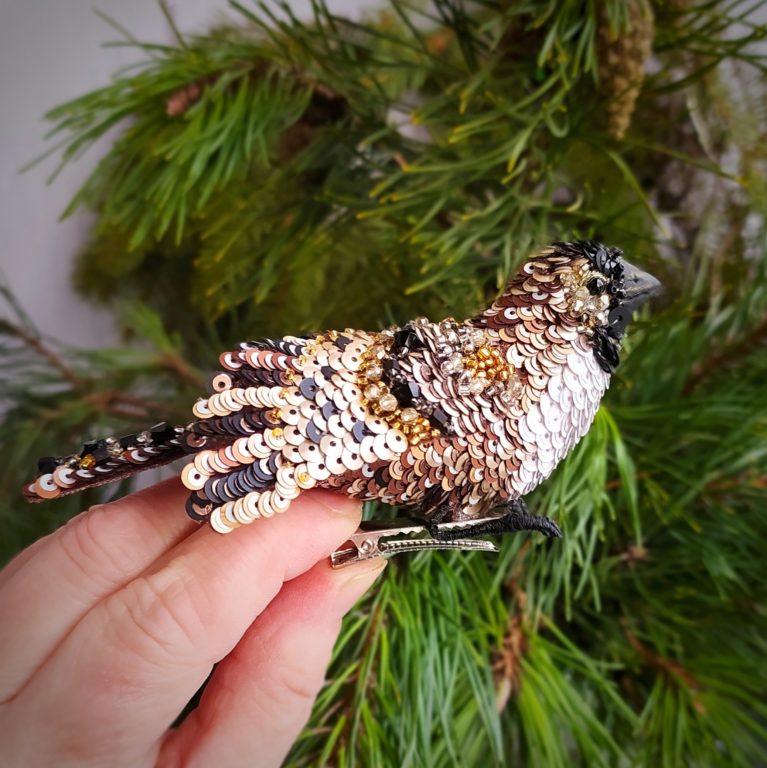 Sparrow Christmas tree toy clip-on