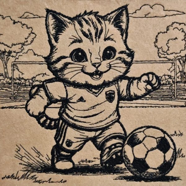Дизайн машинной вышивки Котенок-футболист