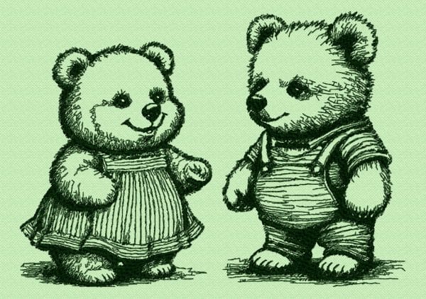 Набор дизайнов машинной вышивки Медвежата